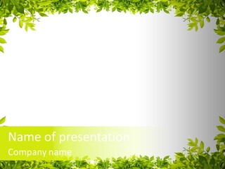 Leaf Greenery White PowerPoint Template