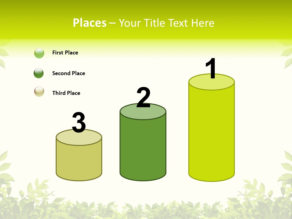 Leaf Greenery White PowerPoint Template