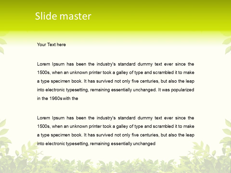 Leaf Greenery White PowerPoint Template