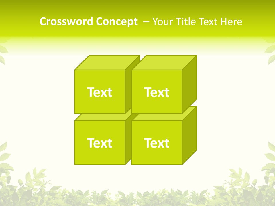 Leaf Greenery White PowerPoint Template