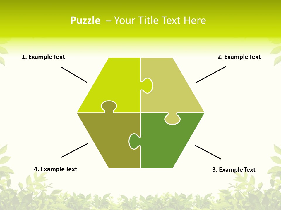 Leaf Greenery White PowerPoint Template