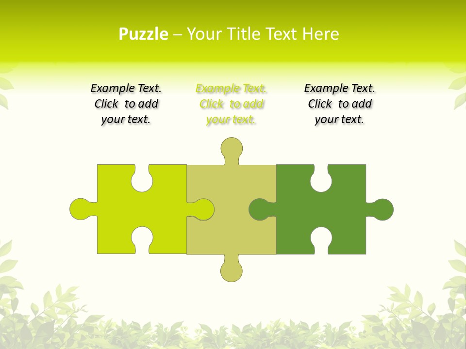 Leaf Greenery White PowerPoint Template