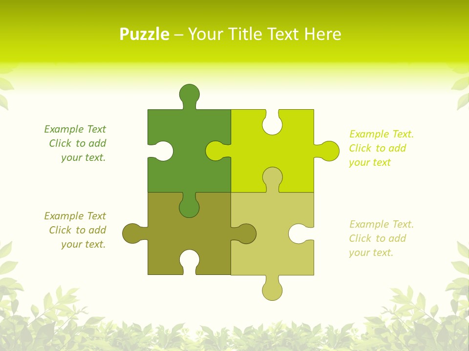 Leaf Greenery White PowerPoint Template