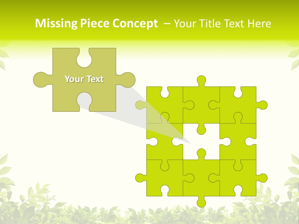 Leaf Greenery White PowerPoint Template