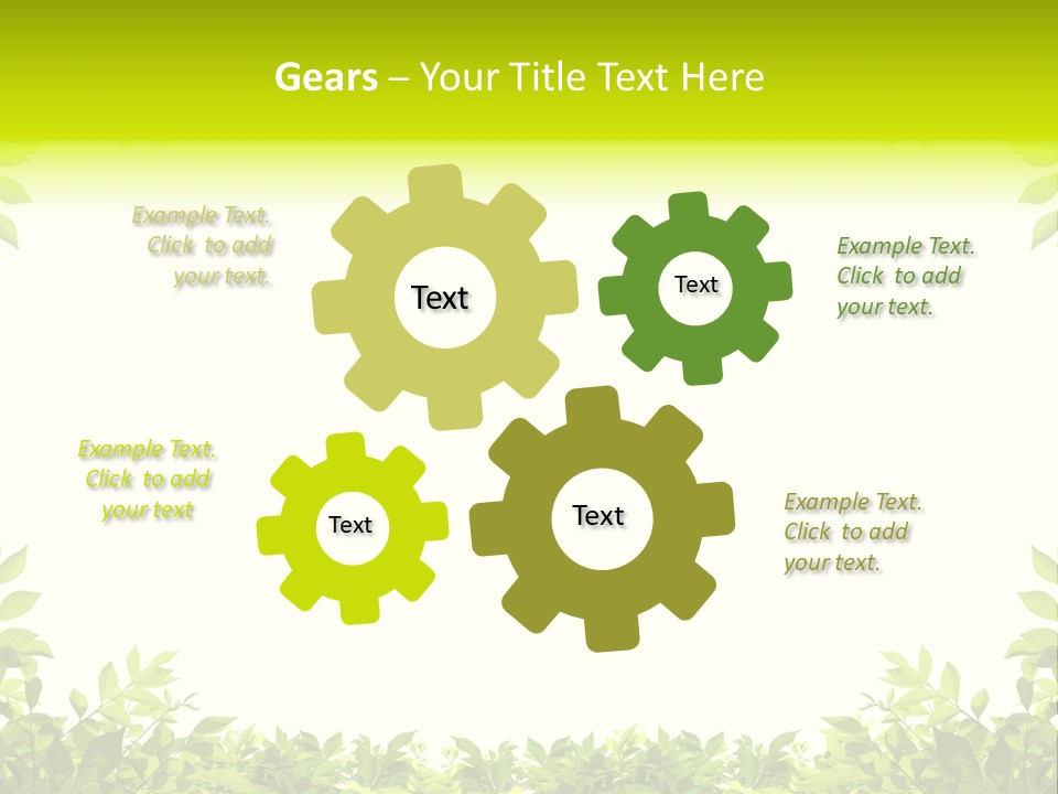 Leaf Greenery White PowerPoint Template