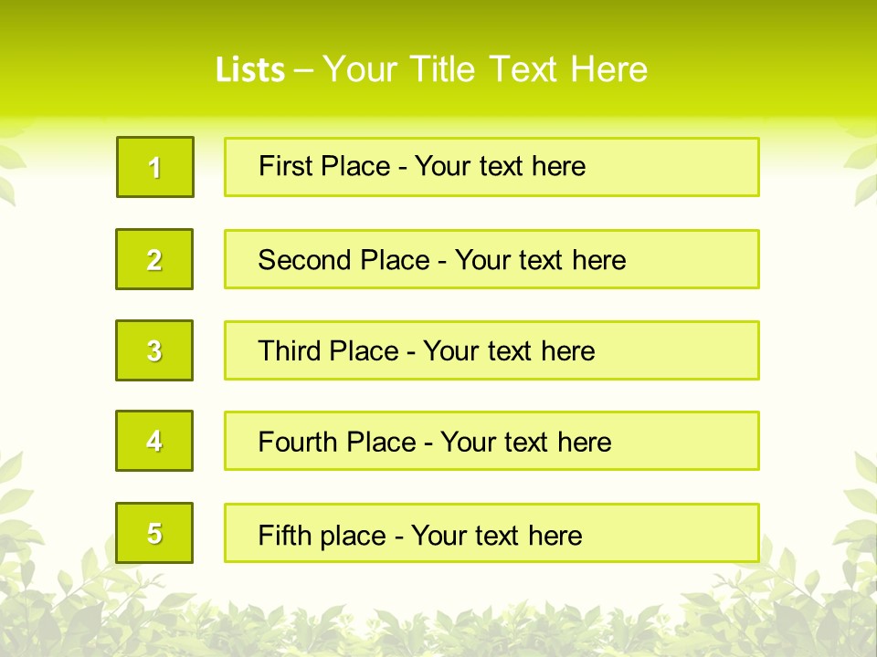 Leaf Greenery White PowerPoint Template
