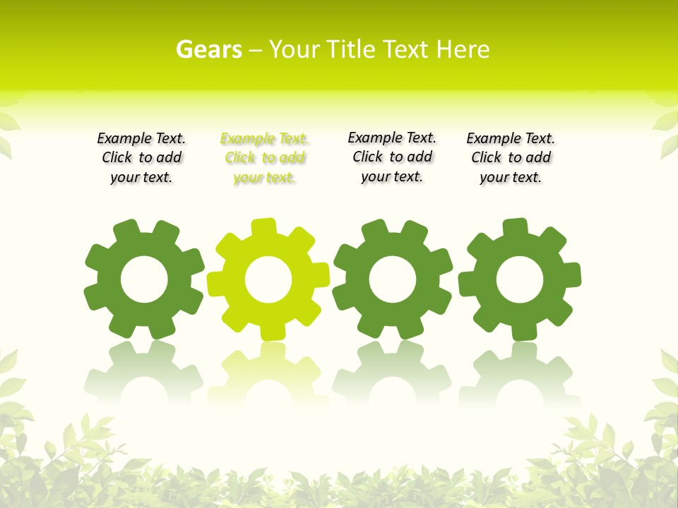Leaf Greenery White PowerPoint Template