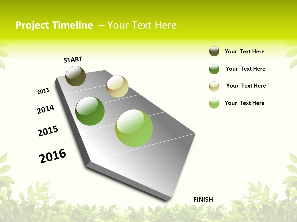 Leaf Greenery White PowerPoint Template