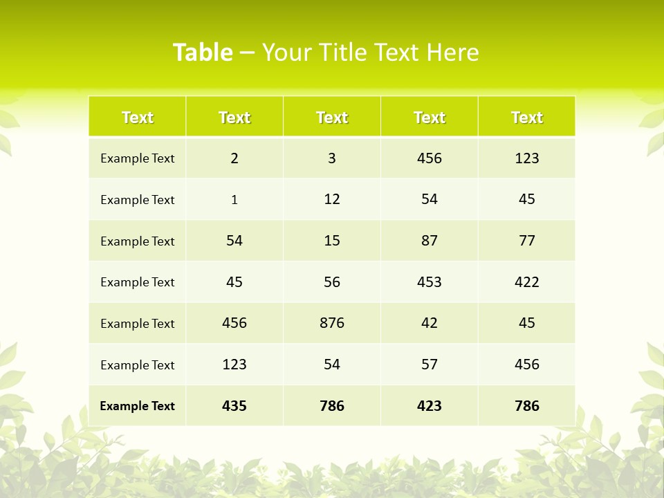 Leaf Greenery White PowerPoint Template