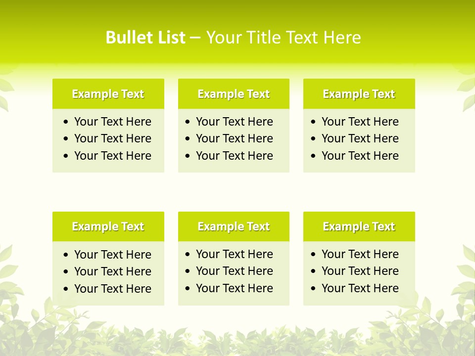 Leaf Greenery White PowerPoint Template