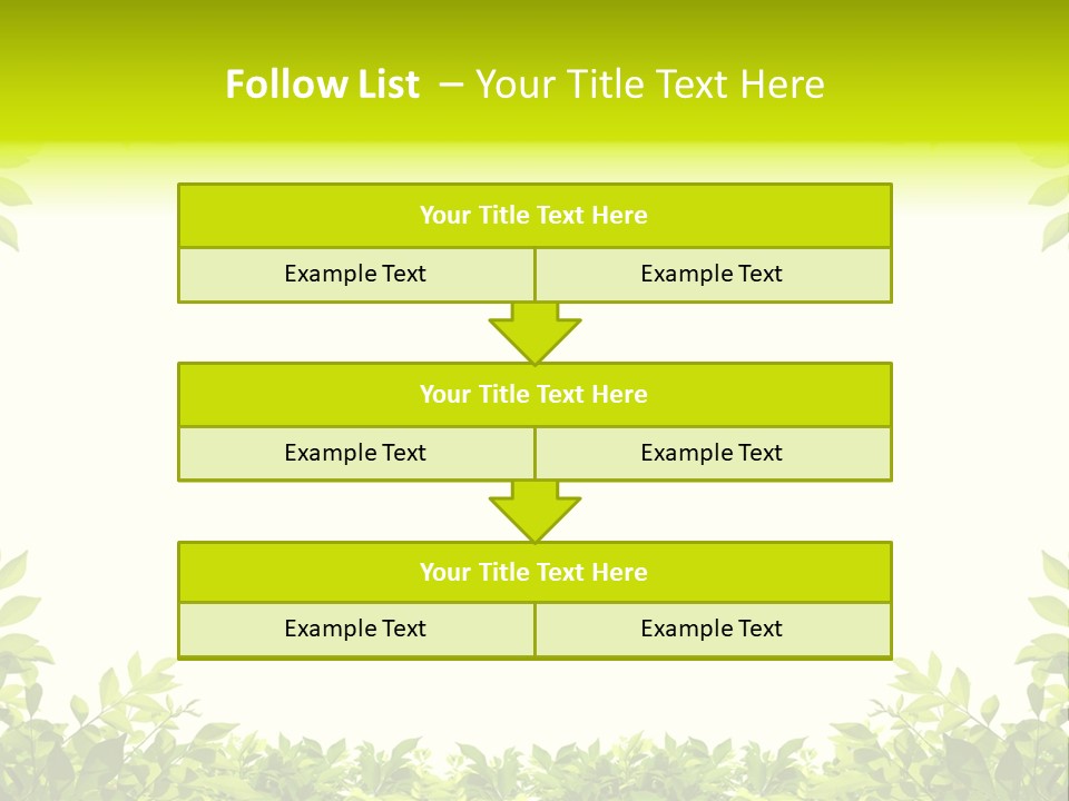 Leaf Greenery White PowerPoint Template