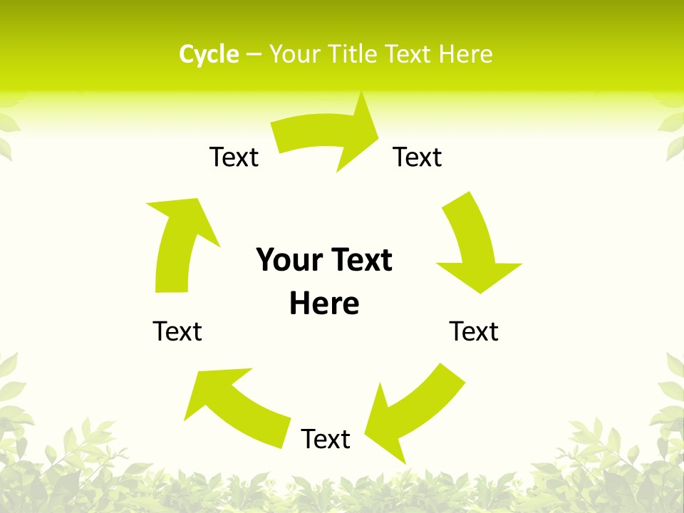 Leaf Greenery White PowerPoint Template