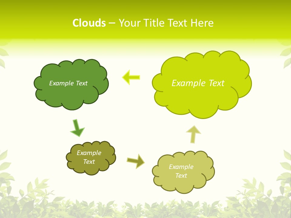 Leaf Greenery White PowerPoint Template