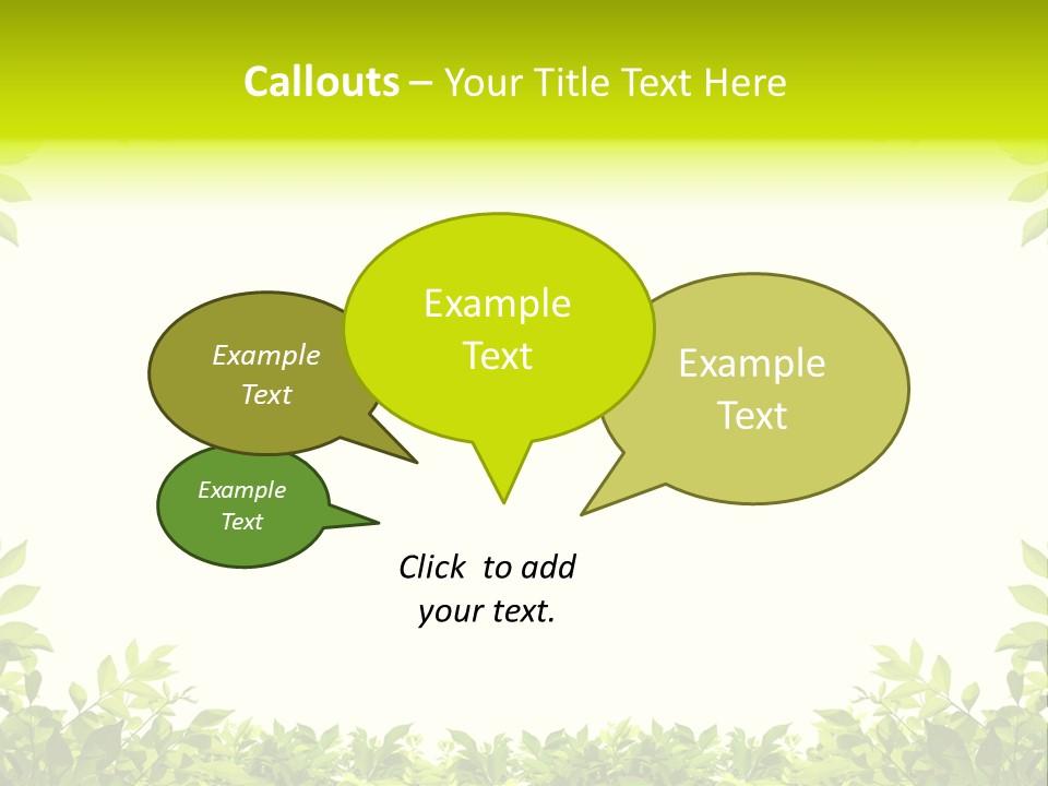 Leaf Greenery White PowerPoint Template