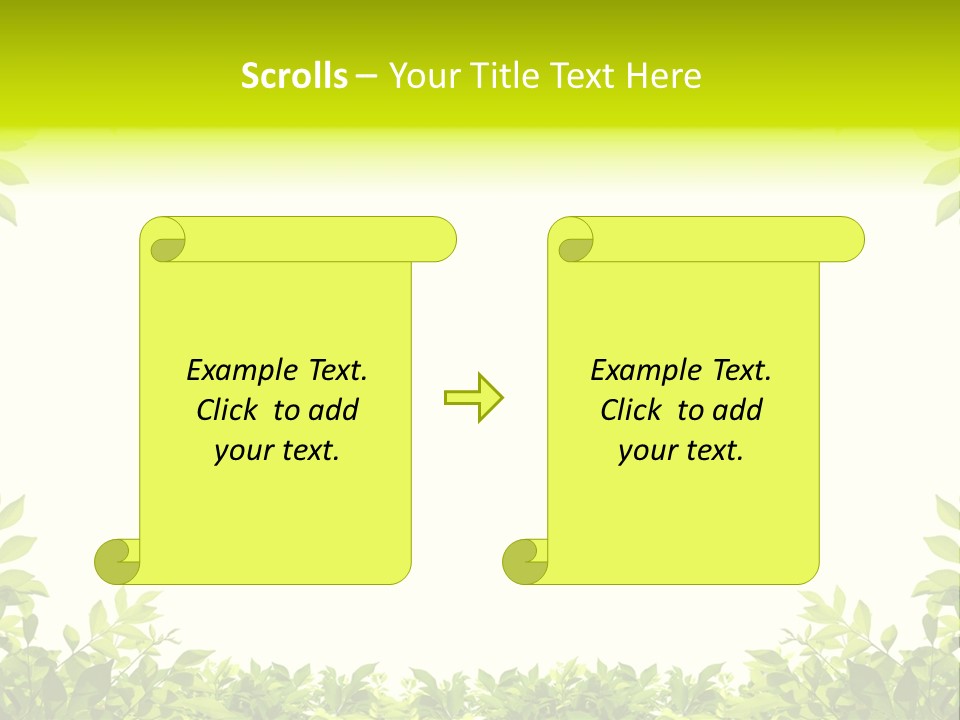 Leaf Greenery White PowerPoint Template