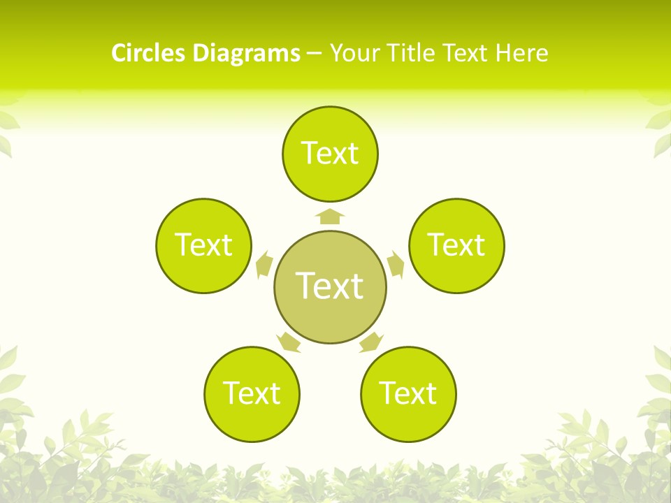 Leaf Greenery White PowerPoint Template