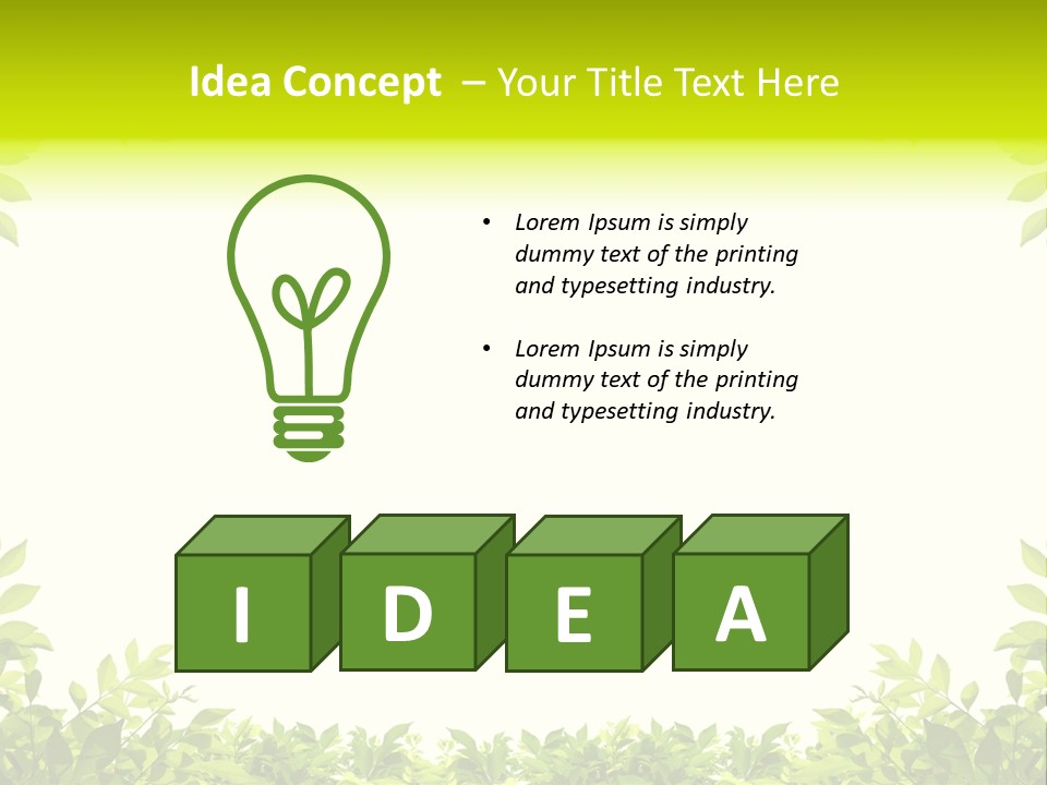 Leaf Greenery White PowerPoint Template