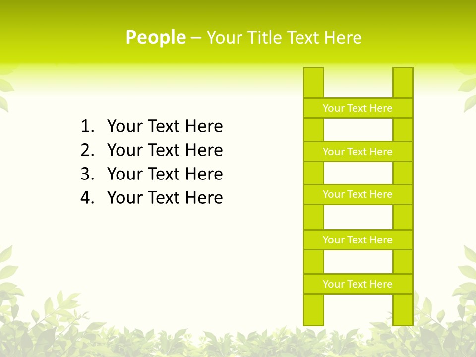 Leaf Greenery White PowerPoint Template