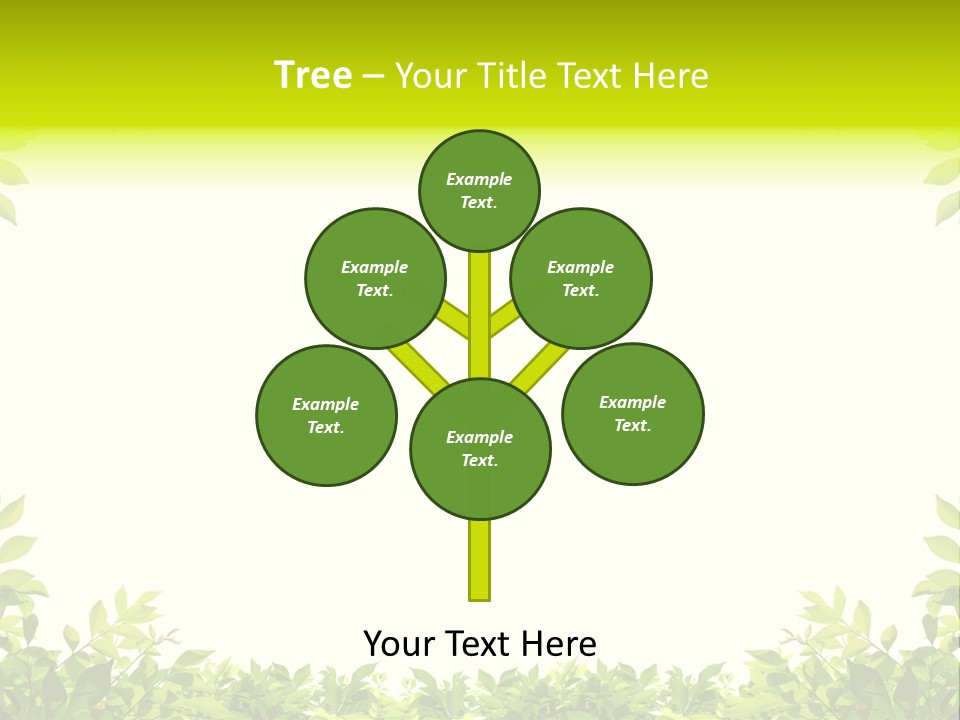 Leaf Greenery White PowerPoint Template