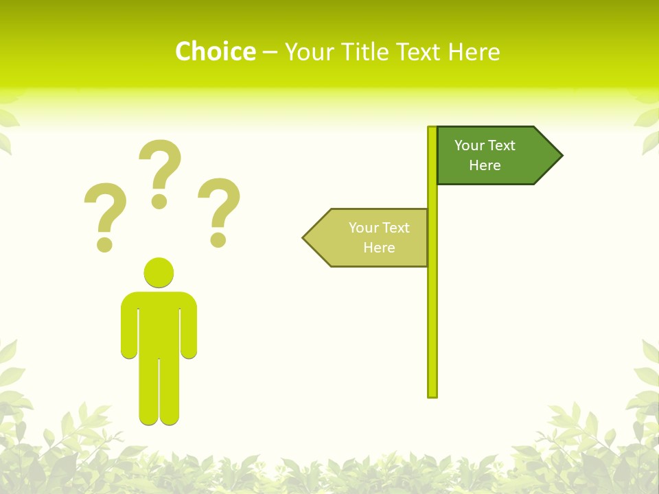 Leaf Greenery White PowerPoint Template