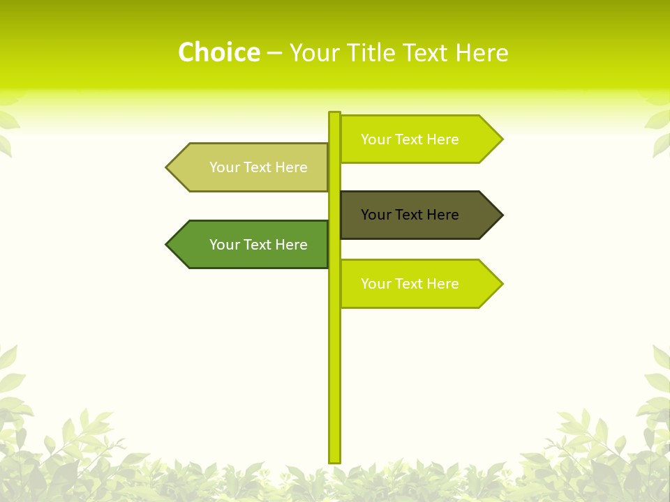 Leaf Greenery White PowerPoint Template