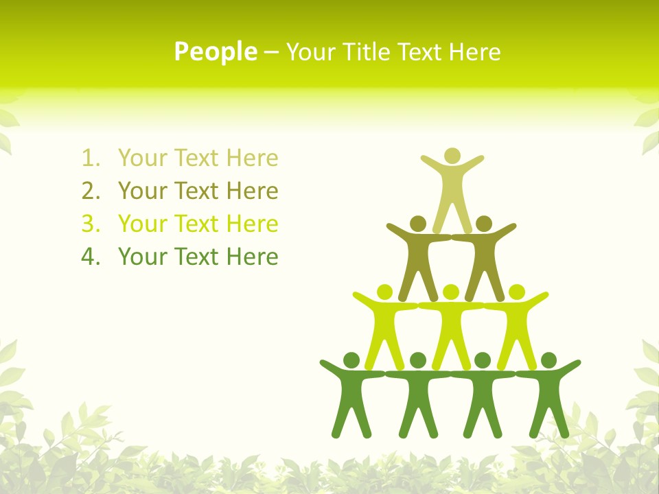 Leaf Greenery White PowerPoint Template