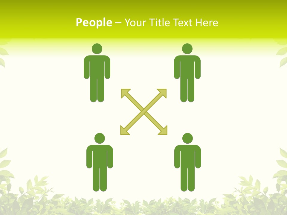 Leaf Greenery White PowerPoint Template