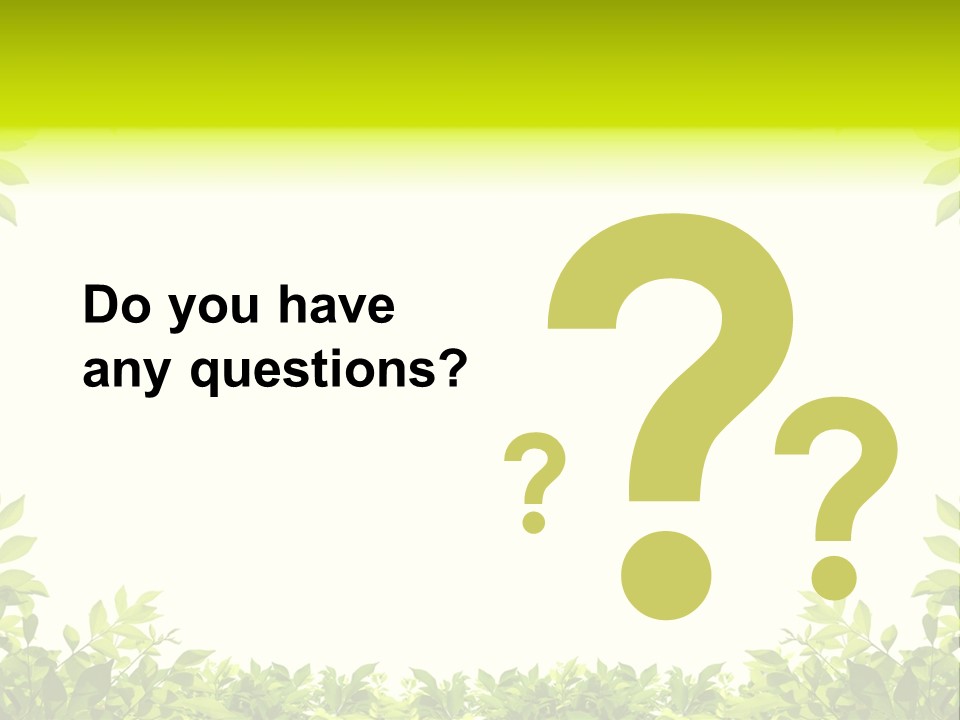 Leaf Greenery White PowerPoint Template