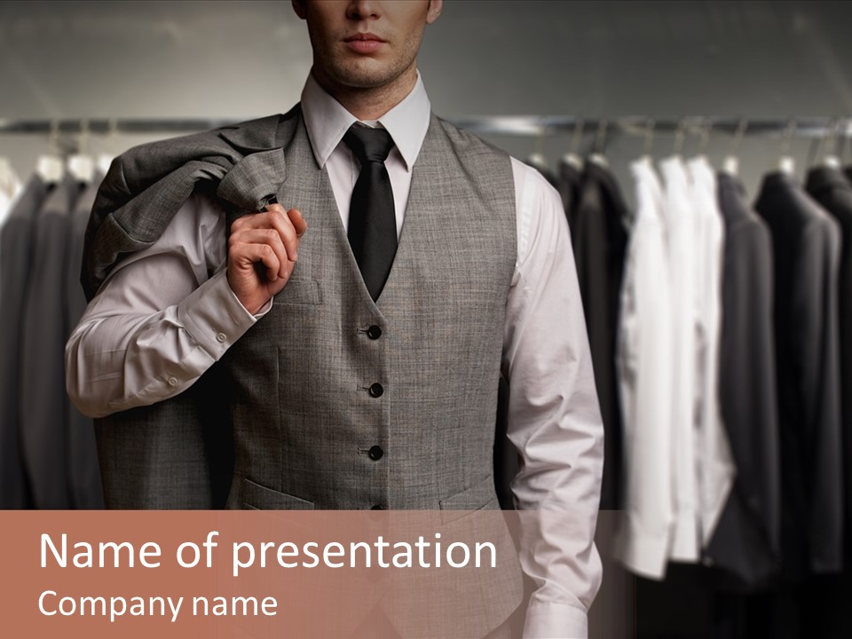 Sell White Waistcoat PowerPoint Template