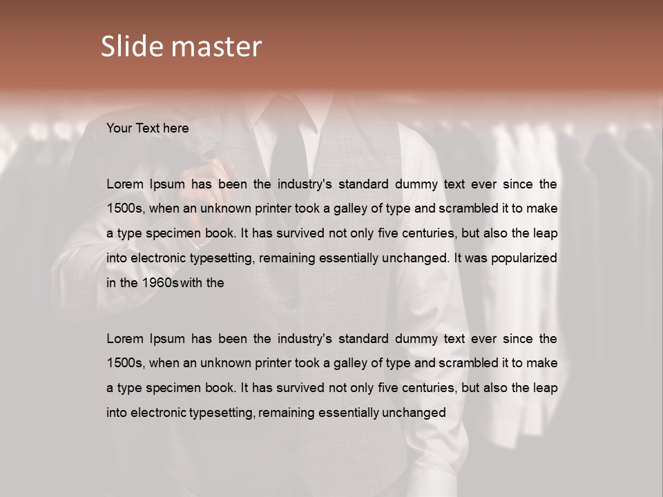 Sell White Waistcoat PowerPoint Template