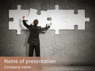 Caucasian Part Successful PowerPoint Template