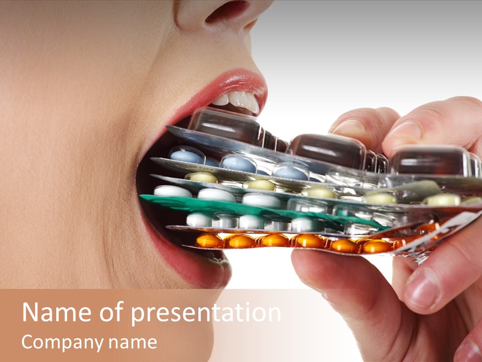 Pain Smiling Tablets PowerPoint Template