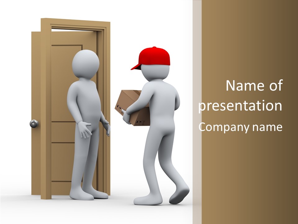 Card Board Packet Parcel PowerPoint Template