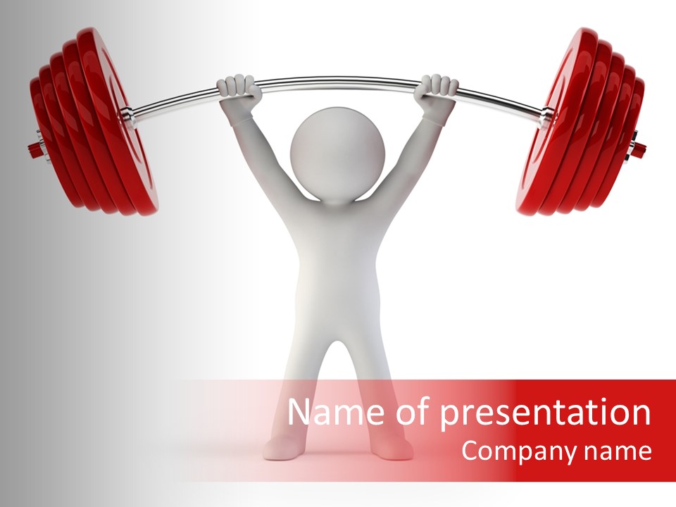 Cartoon Muscle Lifting PowerPoint Template