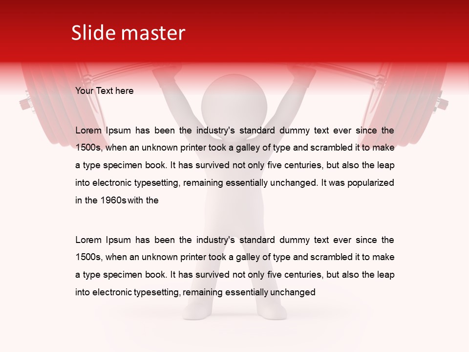 Cartoon Muscle Lifting PowerPoint Template