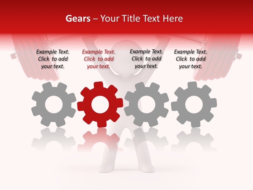 Cartoon Muscle Lifting PowerPoint Template