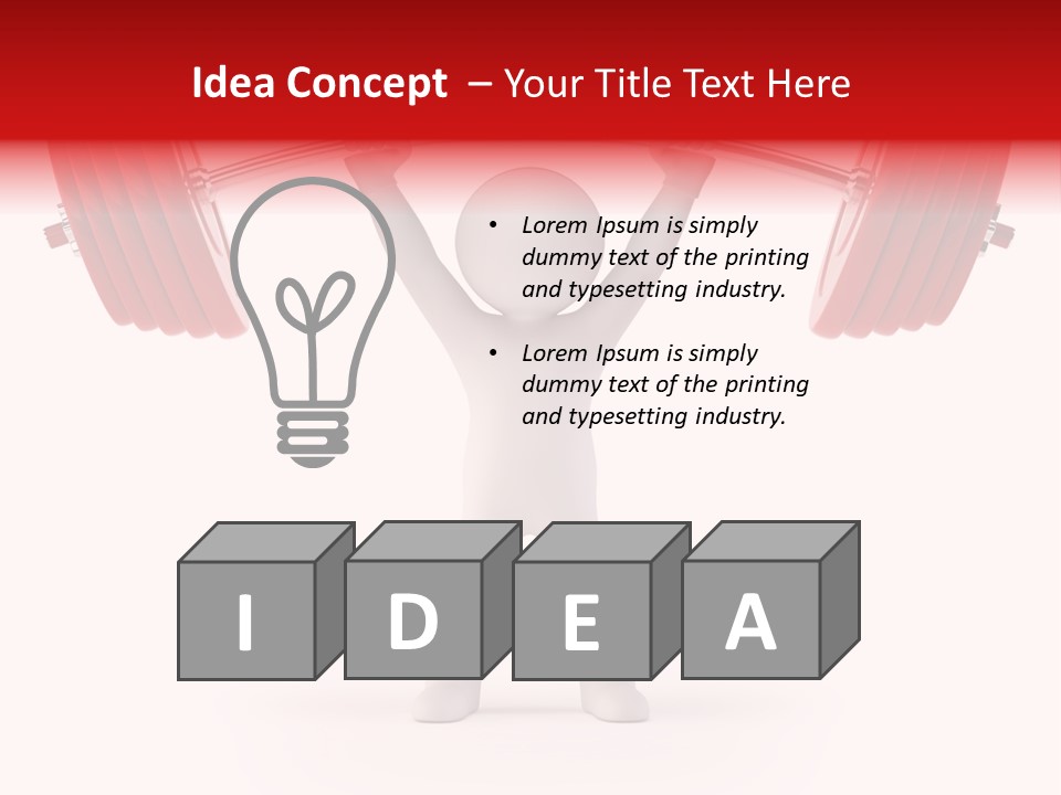 Cartoon Muscle Lifting PowerPoint Template