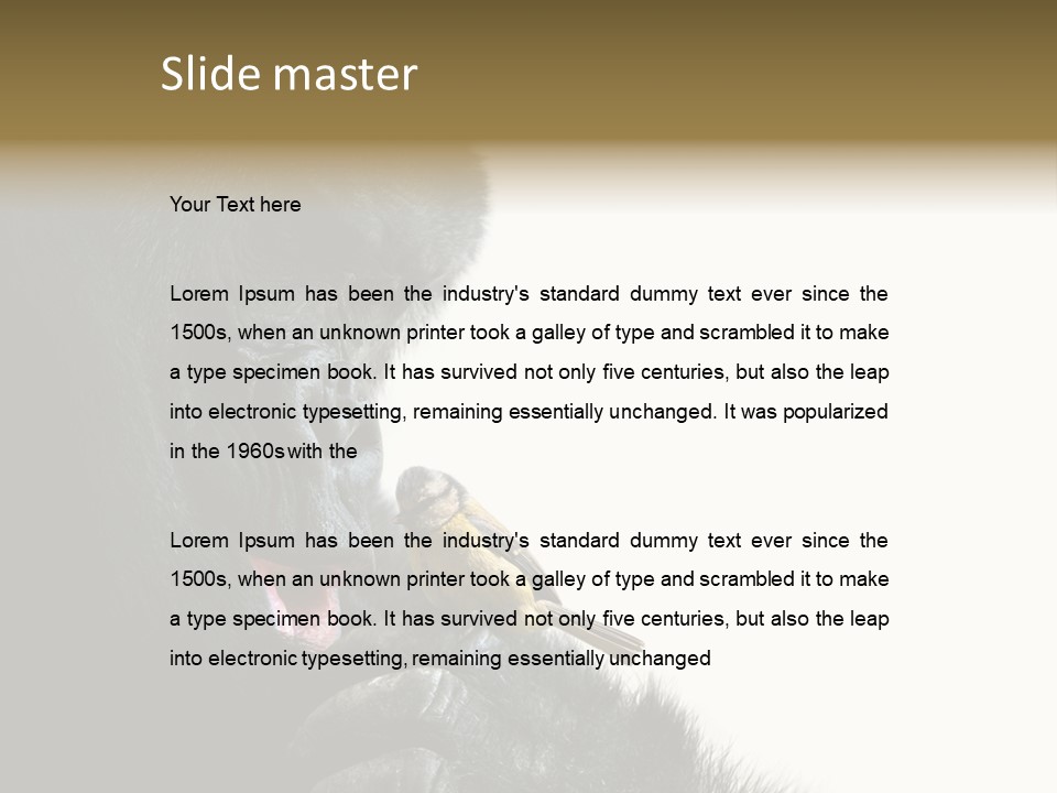 Bird Humanlike Love PowerPoint Template