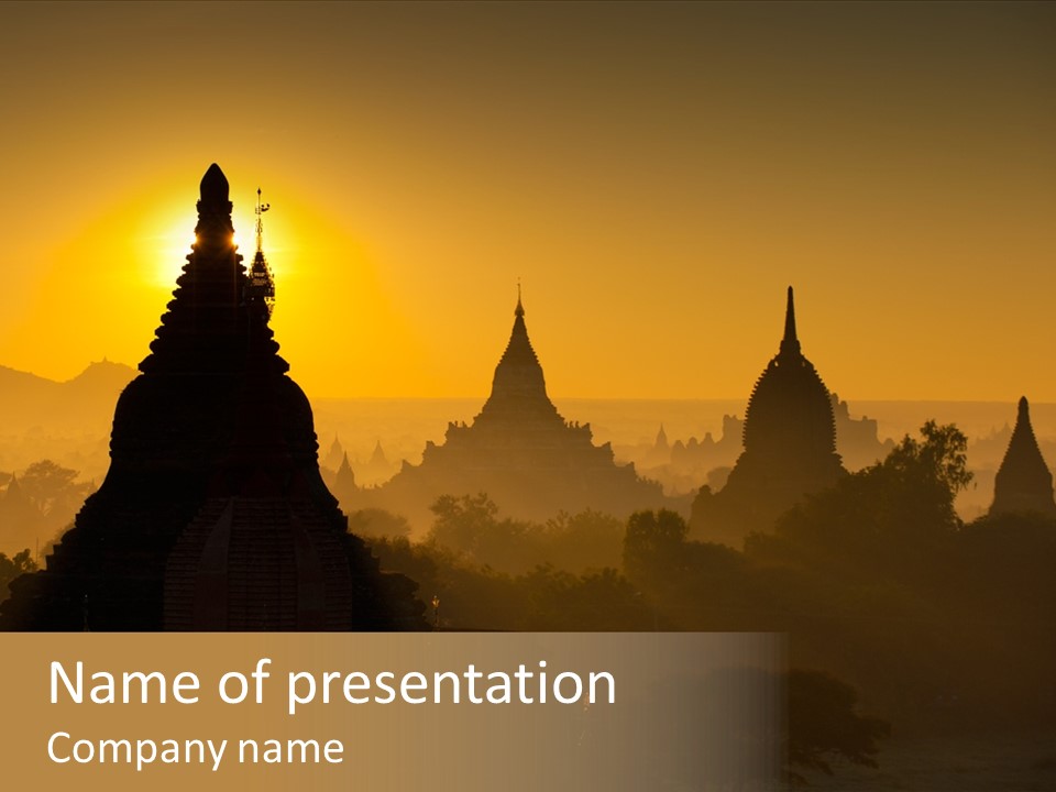 Shrine Landscape Famous PowerPoint Template