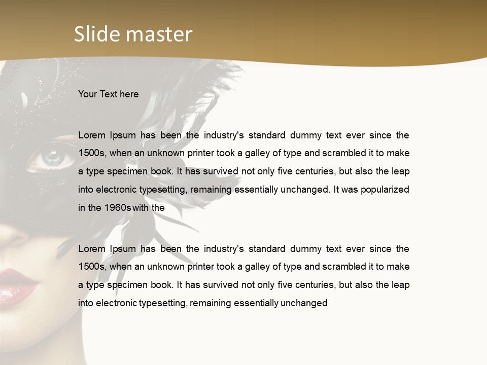 Beautiful Masquerade Girl PowerPoint Template