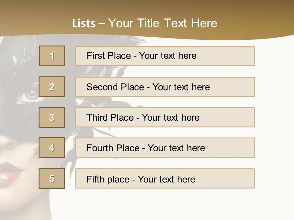 Beautiful Masquerade Girl PowerPoint Template