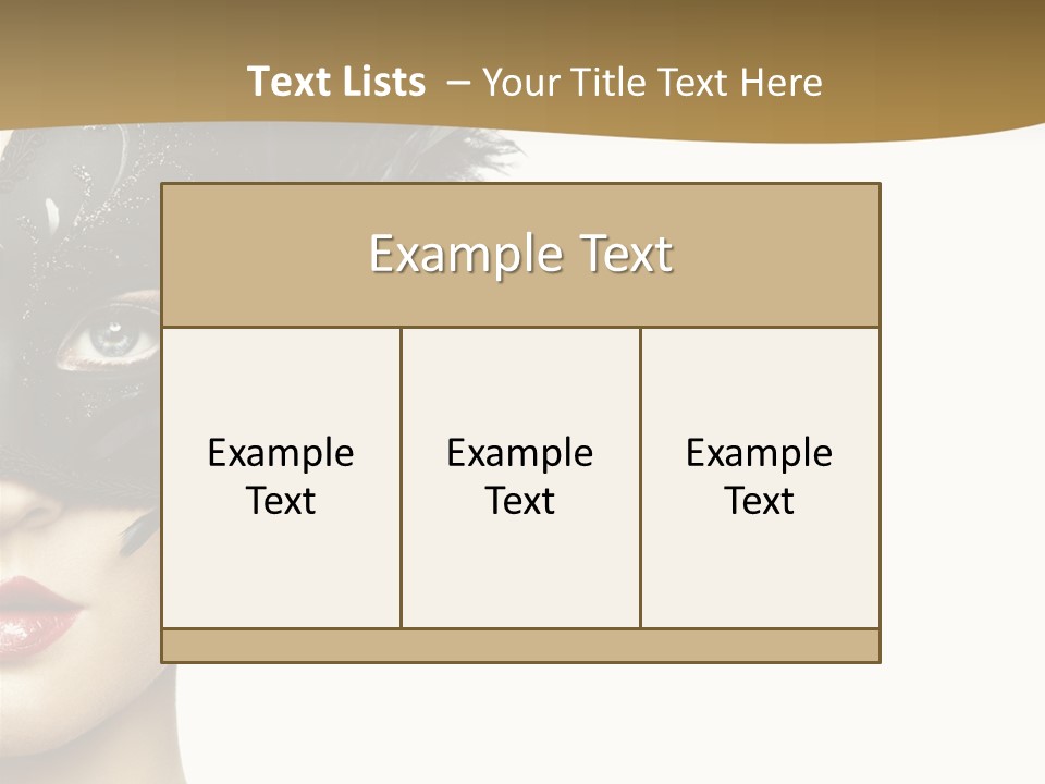 Beautiful Masquerade Girl PowerPoint Template