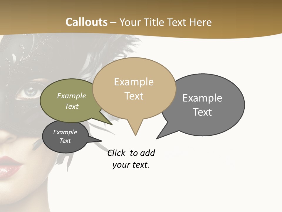 Beautiful Masquerade Girl PowerPoint Template