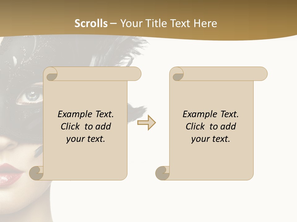 Beautiful Masquerade Girl PowerPoint Template