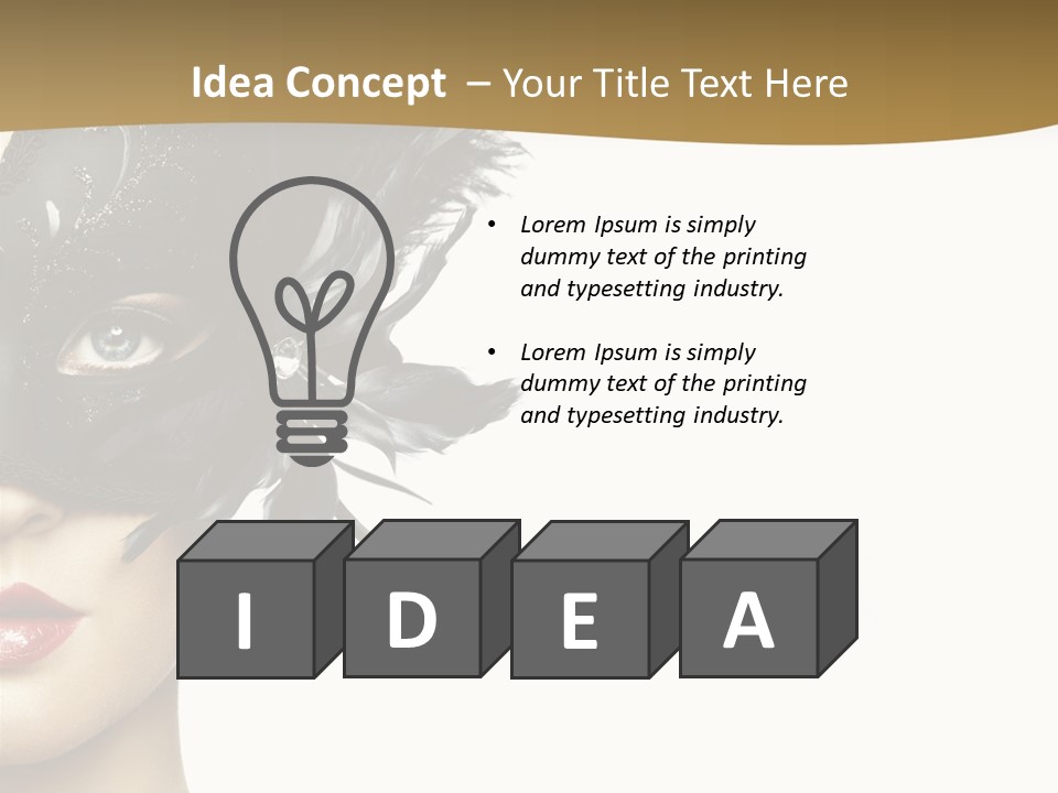 Beautiful Masquerade Girl PowerPoint Template