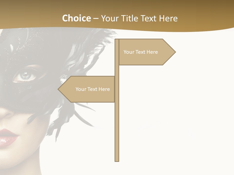 Beautiful Masquerade Girl PowerPoint Template