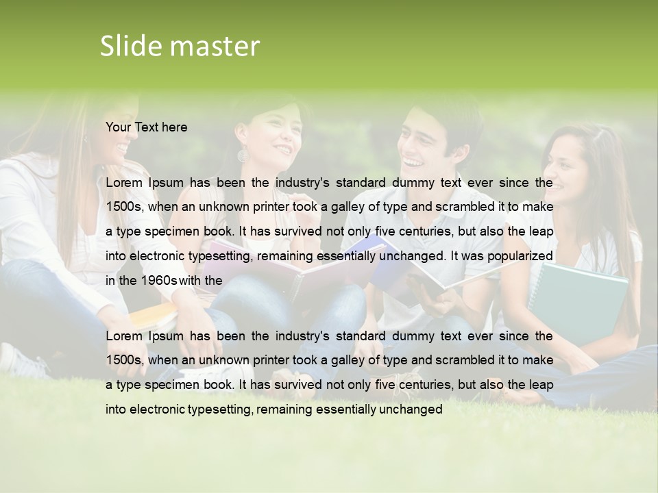 Girls Students Females PowerPoint Template