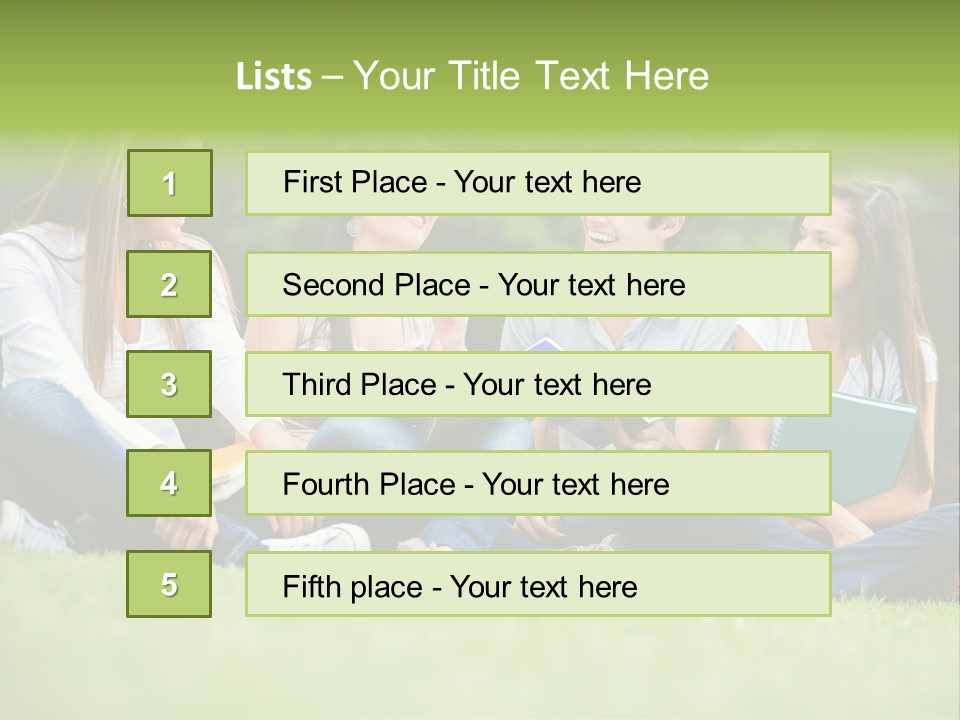 Girls Students Females PowerPoint Template