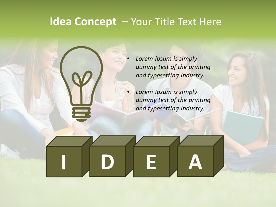 Girls Students Females PowerPoint Template