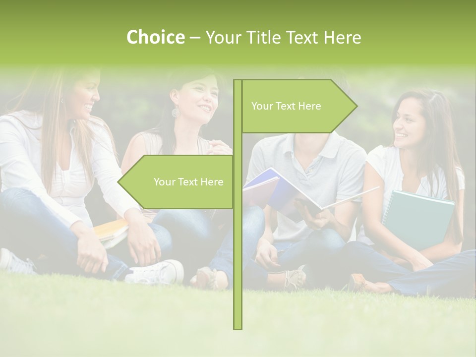 Girls Students Females PowerPoint Template